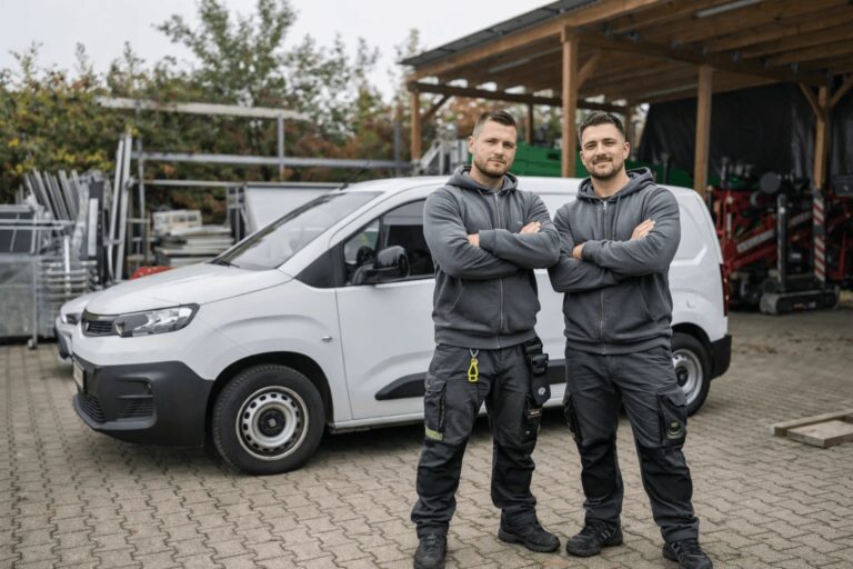 Schädlingsbekämpfer in Filderstadt vor dem Einsatzfahrzeug